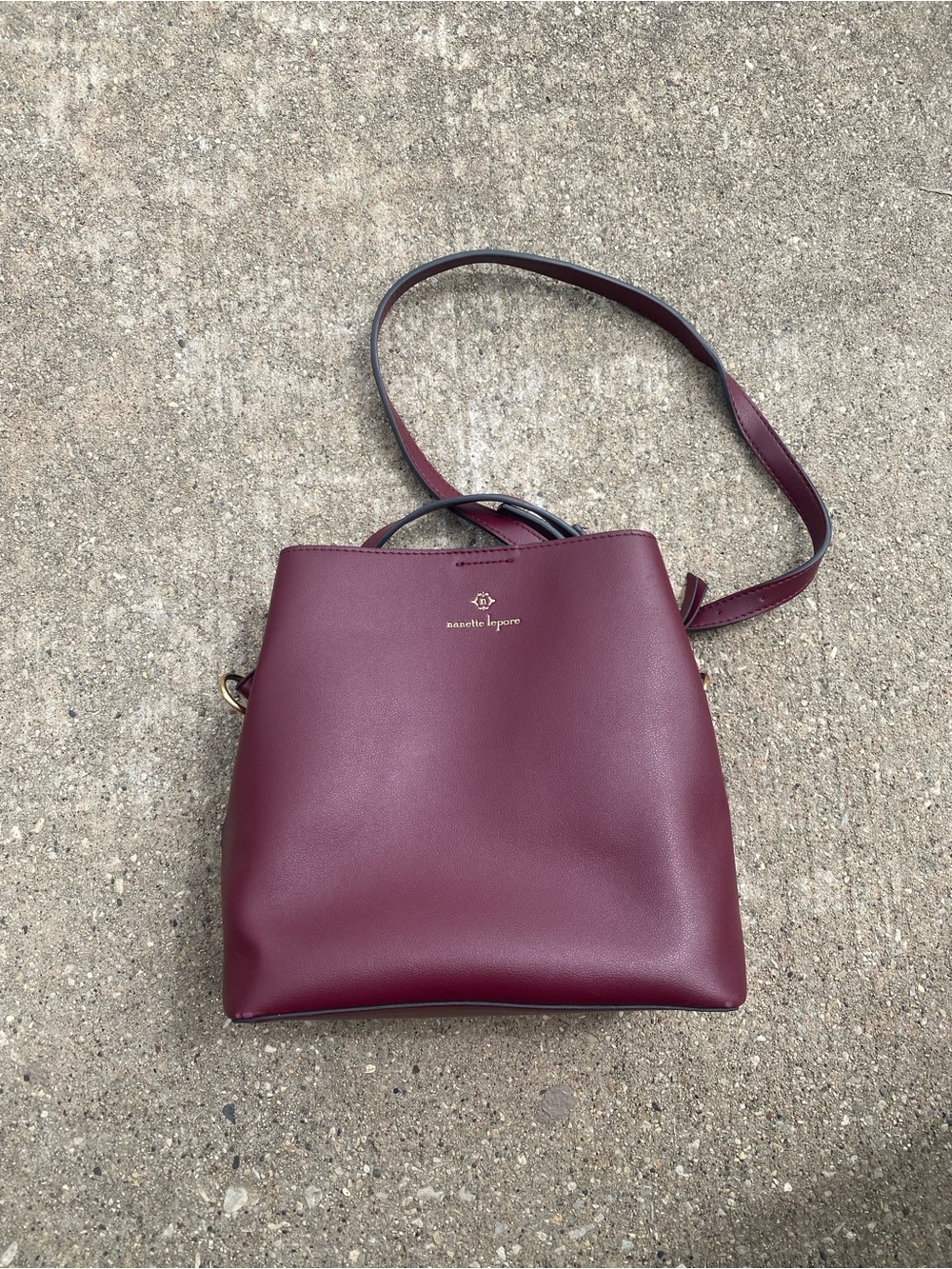Nanette Lepore Wine Red Leather Crossbody Bag